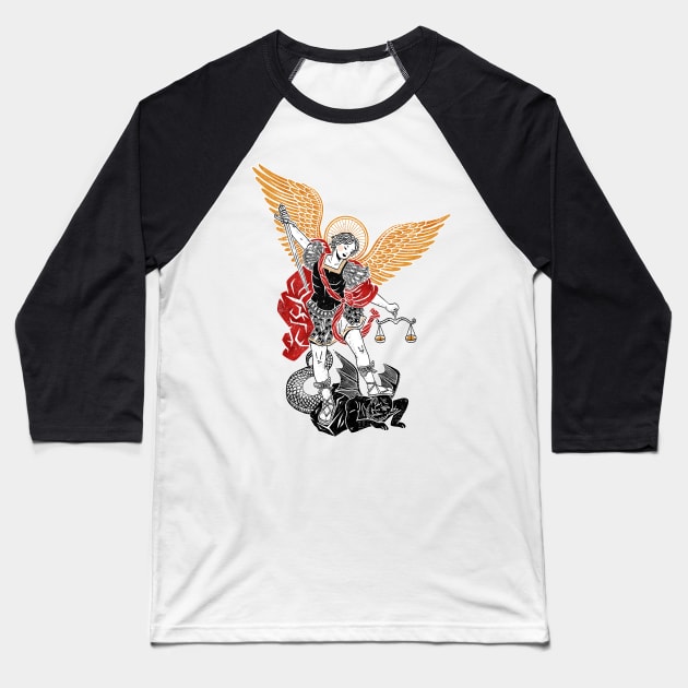 St Michael the Archangel - Catholic Saints Baseball T-Shirt by zCAT